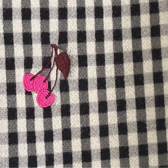 Maeve Anthropologie Sweater Vest Women’s L Gingham Embroidered Cherries - Picture 3 of 14